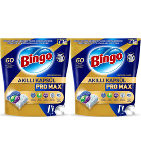 Bingo Akıllı Kapsül Pro Max Bulaşık Makinesi Deterjanı Tableti 120 Adet Limon Kokulu (2PK*60)
