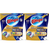 Bingo Akıllı Kapsül Pro Max Bulaşık Makinesi Deterjanı Tableti 120 Adet Limon Kokulu (2PK*60)