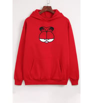 Unisex Garfield Baskılı Sweatshirt (Kırmızı)