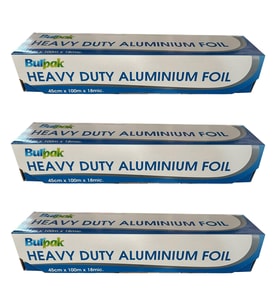 Burpak Heavy Duty Ağır Hizmet Tipi Alüminyum Folyo - 45 Cm. x 100 Metre - 18 Mikron - 3 Paket