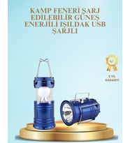 Güneş Enerjili Kızaklı Şarjlı Büyük Boy Kamp Feneri - Usb Çıkışlı, Katlanabilir, Çok Fonksiyonlu
