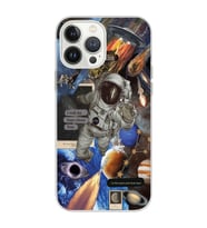 Iphone 12 Pro Uyumlu Astrophilia Uzay Kolaj Tasarımlı Şeffaf Telefon Kılıfı