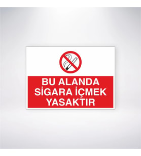 Bu Alanda Sigara İçmek Yasaktır 21x28 Arkası Yapışkanlı Levha