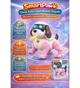 SmartPaw Dans Eden Işıklı Robot Köpek Müzikli Hareketli Eğlenceli Akıllı Oyuncak (Çok Renkli)