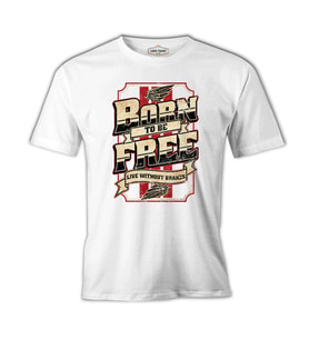 Motorcycle Live Without Brakes Beyaz Erkek Tshirt