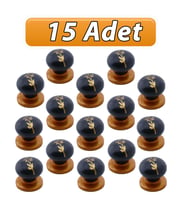 15 Adet Asya Kulp Siyah Polimer Düğme Kulp Bakır Tabla Mobilya Mutfak Dolabı Çekmece Kulbu Kulpları