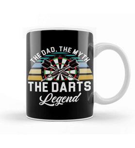 Dad Myth Darts Legend Father Dart Player Dartboard Bullseye Kupa Bardak Porselen