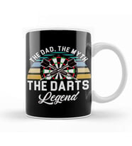 Dad Myth Darts Legend Father Dart Player Dartboard Bullseye Kupa Bardak Porselen