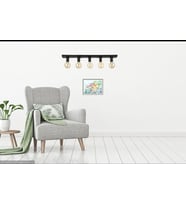 RİOLİGHT MODERN SİYAH 5XE27 DUYLU METAL SIRALI PLOFONYER TAVAN AVİZESİ TABAN UZUNLUĞU:60CM