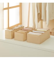 Ocean Home Textile 3'lü Bölmeli Bej Balıksırtı Çekmece Düzenleyici Set