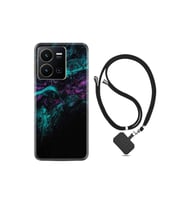 Y35 Kılıf Ipli Boyun Askılı Desenli Silikon Abstract Green 1302