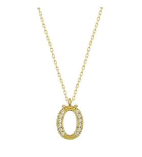 Gümüş Gold Ö Harfi Kadın Kolye SL4771