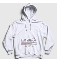 Presmono Unisex Beyaz Baby Girl Loading Yükleniyor Doğum Hamilelik Kapüşonlu Sweatshirt 531463tt
