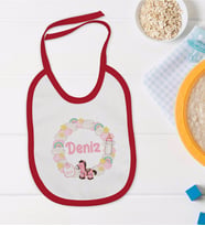 BK Kids Kişiye Özel İsimli Kırmızı Bebek Mama Önlüğü-27