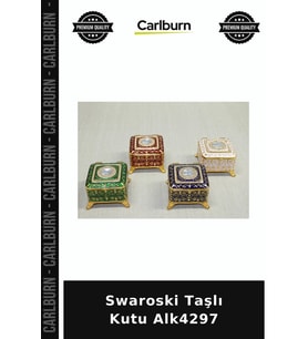 Özel Üretim Takı Kutusu Hediyelik Şık Dekoratif Swaroski Taşlı Kutu Alk4297