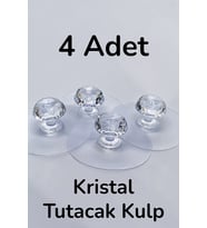 4 Adet Şeffaf Kristal Başlıklı Kendinden Yapışkanlı Çekmece Kulpu