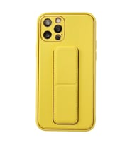 İphone 12 Pro Kılıf Coco Deri Standlı Kapak - Sarı