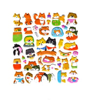 Sticker Kabartmalı Stiker Defter, Planlayıcı Etiket (Syd231-11)-20x18cm- Sevimli Kediler