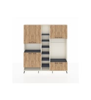 Arges Dolap 18 Raflı 8 Kapaklı Tek Askılı 220x30x243 Aytaşı-Çam/Antrasit