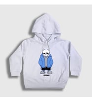 Presmono Unisex Çocuk Beyaz Blue Coat Sans Undertale Kapüşonlu Sweatshirt 32628tt (Beyaz)