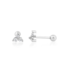 Taşlı Gümüş Piercing