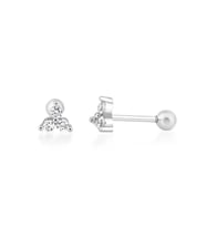 Taşlı Gümüş Piercing