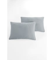 Örme %100 Pamuk Flaplı 2 Adet Yastık Kılıfı 50×70 Cm (Koyu Gri)