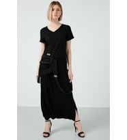 Dqmane Taş Detaylı Etek Pantolon Bayan PANTOLON 429451059 (Siyah)