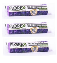 Florex 40 Litre Büzgülü Lavanta Kokulu Çöp Torbası Poşeti / 55 x 60 Cm. - 10 Adetlik 3 Rulo (Mor)
