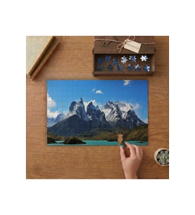 Yüksek Karlı Dağ Manzarası Tasarımı 240 parça Ahşap Puzzle Ahşap Kutuda MP08060