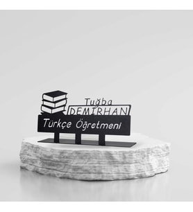 Türkçe Öğretmeni Metal İsimlik - Kişiye Özel İsimlik - İsme Özel Metal İsimlik - Öğretmen İsimlik