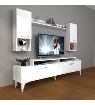 Decoraktiv Ekoflex 5DA Slm Silver Tv Ünitesi Tv Sehpası - Parlak Beyaz