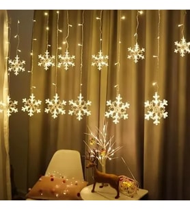 3 Metre Saçaklı Kar Tanesi Perde LED
