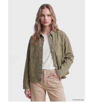LCW Vision Yeşil Gömlek Yaka Oversize Kadın Jean Ceket