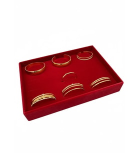 Süet Kumaş Kırmızı Renk 34/24 Cm Batırmalı Bileklik Kelepçe Tablası