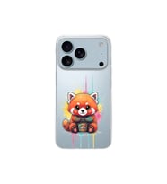 iPhone 17 Pro Max ile Uyumlu Splash Tilki Tasarımlı Şeffaf Silikon Kılıf