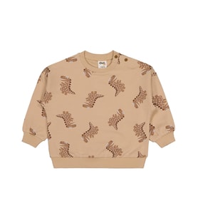 Civil Baby Benekli Dino Empirme 6-18 Ay Sweatshirt - Bej (Sütlü Kahve)