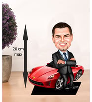 KİŞİYE ÖZEL KARİKATÜR ferrarili adam BİBLOSU