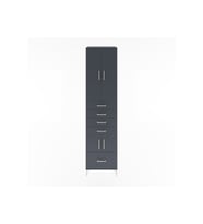 Hyperion Dolap 4 Raflı 5 Çekmeceli 4 Kapaklı 60x44x243 Antrasit-Antrasit