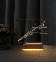 Uçak Tasarımlı Kişiye Özel İsimli 3d Led Masa Lambası Doğum Günü Hediyesi Lamba
