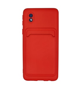 Samsung Galaxy A01 Core Kılıf Kelvin Kartvizitli Silikon - Kırmızı