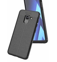 Samsung Galaxy A8 2018 Kılıf Esnek Pu-Deri Leather-Pu Serisi Protected Case (Siyah)