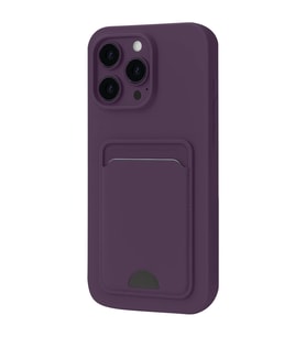 Apple İphone 16 Pro Kılıf Kelvin Kartvizitli Silikon - Derin Mor