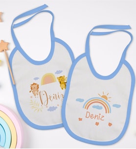 BK Kids Kişiye Özel İsimli 2’li Mavi Mama Önlüğü-10