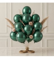 Zümrüt Yeşil Renk Lateks Metalik Balon (30 cm) - 12 Adet