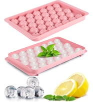 Küre Buz Kalıbı 33 Adet Buz - Yuvarlak buz kalıbı, Shot Bardağı Buz Kalıbı, Bardak Buz Kalıbı, Buz Kabı, Buzluk Kabı (1, Pembe, 33 PCS)