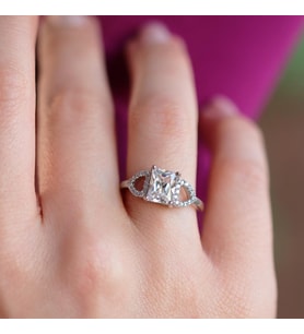 Emerald Kesim 925 Ayar Sky Diamond Gümüş Yüzük