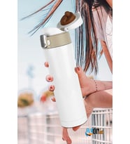 Beyaz Çelik Termos Matara 500 Ml