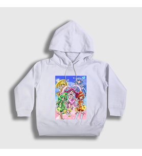 Presmono Unisex Çocuk Beyaz Precure Pretty Cure Anime Kapüşonlu Sweatshirt 439802tt