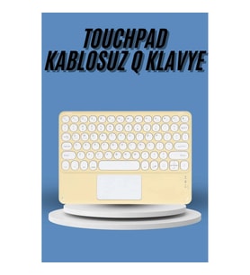 Mey İthalat® Touchpad Tüm Cihazlara Uyumlu Bluetooth Klavye Touchpad Slim Kablosuz Wifi Q Klavye